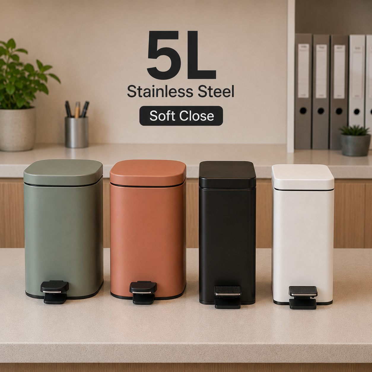 5L Colored Stainless Steel Bins Kenya