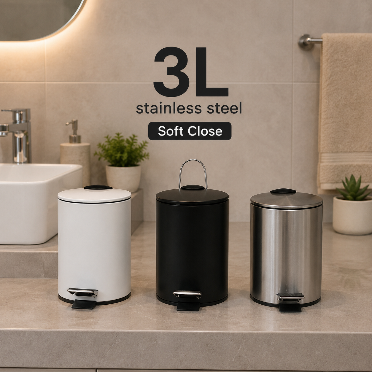 3L Colored Stainless Steel Bin Kenya