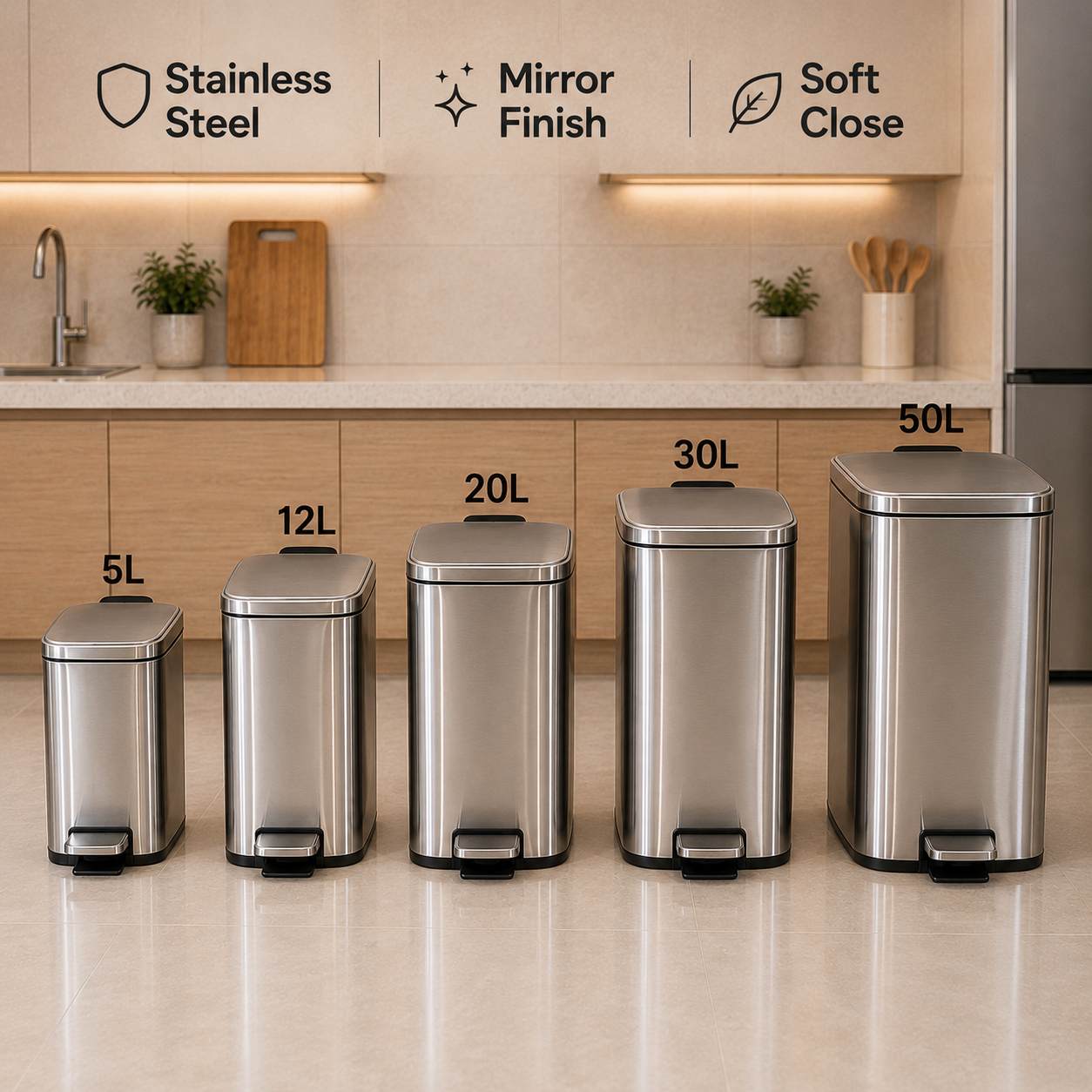 Stainless Steel Bins (Slim) Kenya