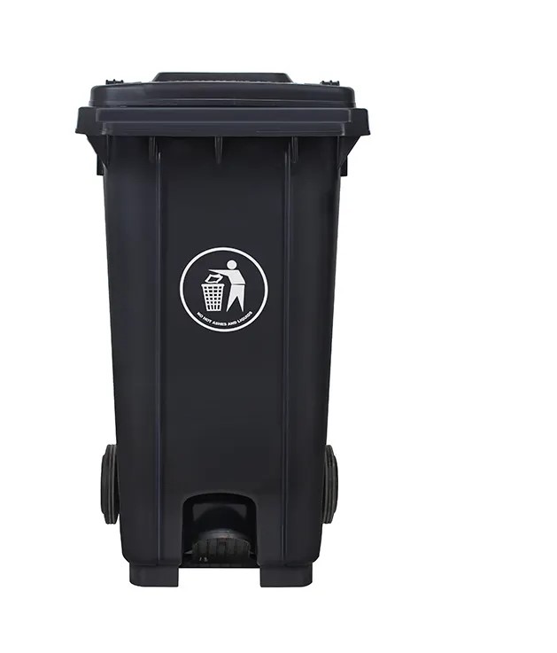 100L Wheeled and Pedal bin - Black Kenya