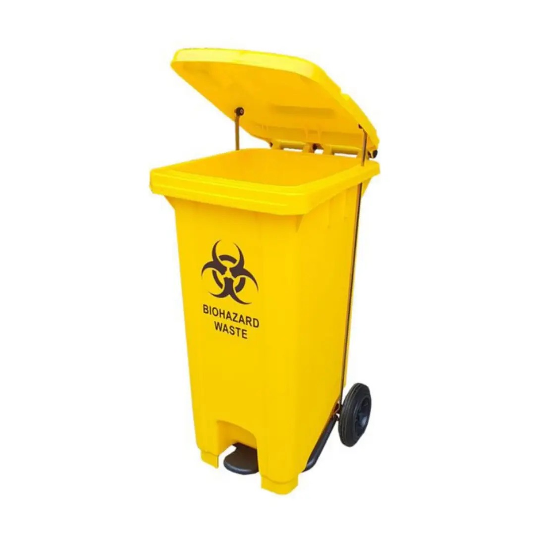 100L Wheeled and Pedal Bin - Yellow Kenya