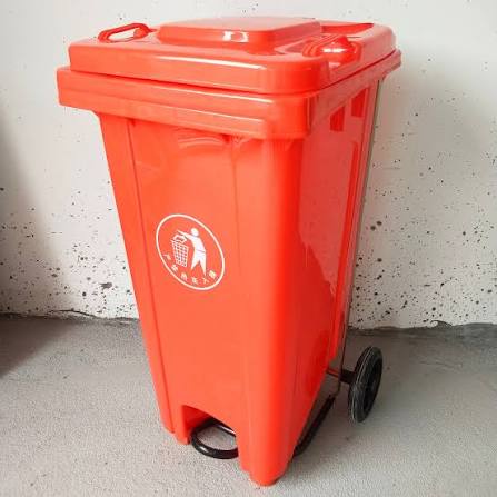 120L Wheeled and Pedal Bin - Red Kenya