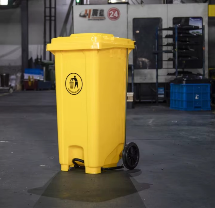 240L Wheeled and Pedal Bin - Yellow Kenya