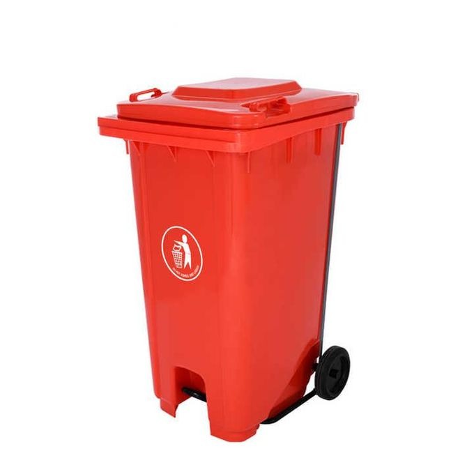 100L Wheeled and Pedal Bin - Red Kenya